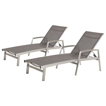 Noble House Oxton Patio Chaise Lounge in Silver (Set of 2), , large