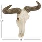 Maple and Jade 12" x 16" Farmhouse Cow Skull Wall Decor in White and Brown, , large