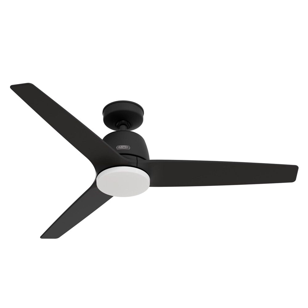 Hunter 52&quot; Malden Matte Black Ceiling Fan with LED Light Kit and Handheld Remote, , large
