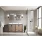 Lexora Home Ziva 60" Double Bathroom Vanity in Rustic Barnwood with 2 cm White Cultured Marble Top and Rectangular Sinks, , large