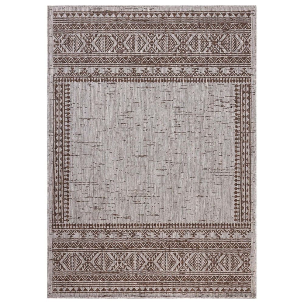 Loloi Easton Coffee and Dove 6&#39;7&quot; x 9&#39;4&quot; Indoor/Outdoor Area Rug, , large