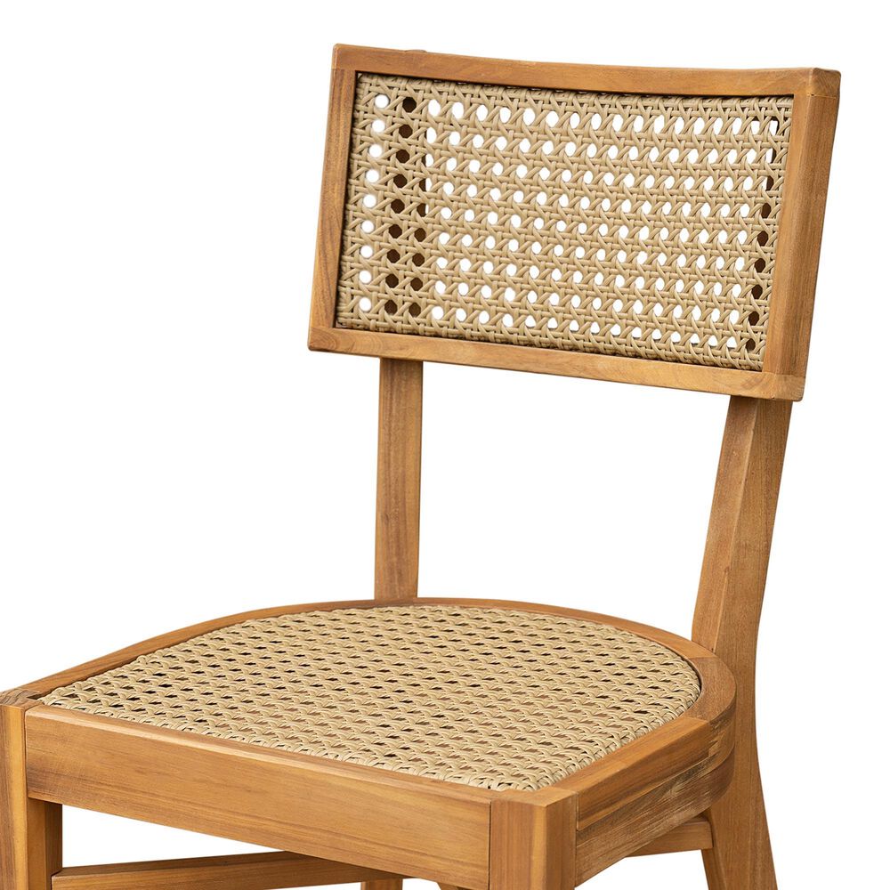 Hearth and Haven Netro Outdoor Dining Chair in Light Brown and Teak (Set of 2), , large