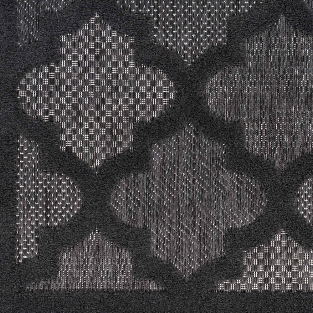 Nourison Easy Care 2&#39; x 4&#39; Charcoal and Black Indoor/Outdoor Area Rug, , large
