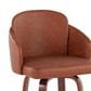 LumiSource Dahlia Swivel Counter Stool with Camel Upholstery in Walnut and Chrome (Set of 2), , large