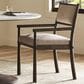 Four Hands Akiro Dining Arm Chair with Laken Stone Fabric in Warm Oak, , large
