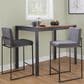 Lumisource Fuji High Back Counter Stool with Charcoal Fabric Cushion in Black (Set of 2), , large