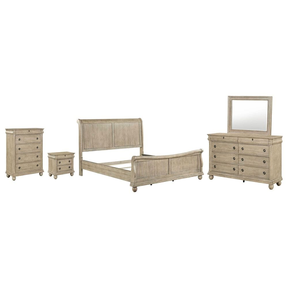 Belle Furnishings Rustic Traditions 5-Piece King Sleigh Bedroom Set in Saddle Tan, , large