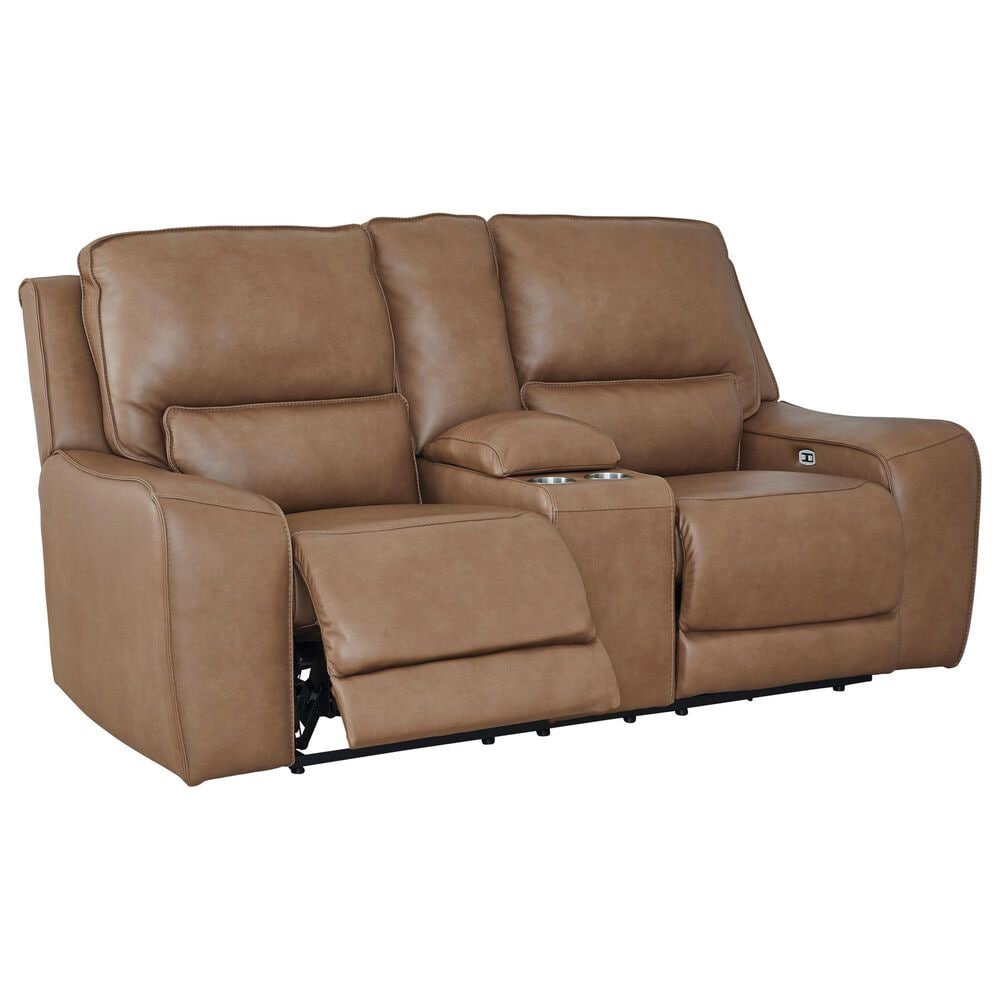 Ashley DeepWakes Power Reclining Loveseat in Caramel, , large