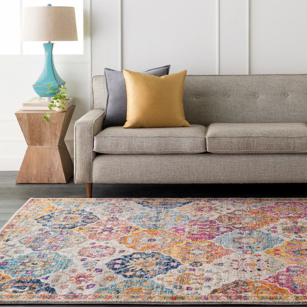 Surya Harput HAP-1018 6&#39;7&quot; x 9&#39; Saffron, Orange and Blue Area Rug, , large