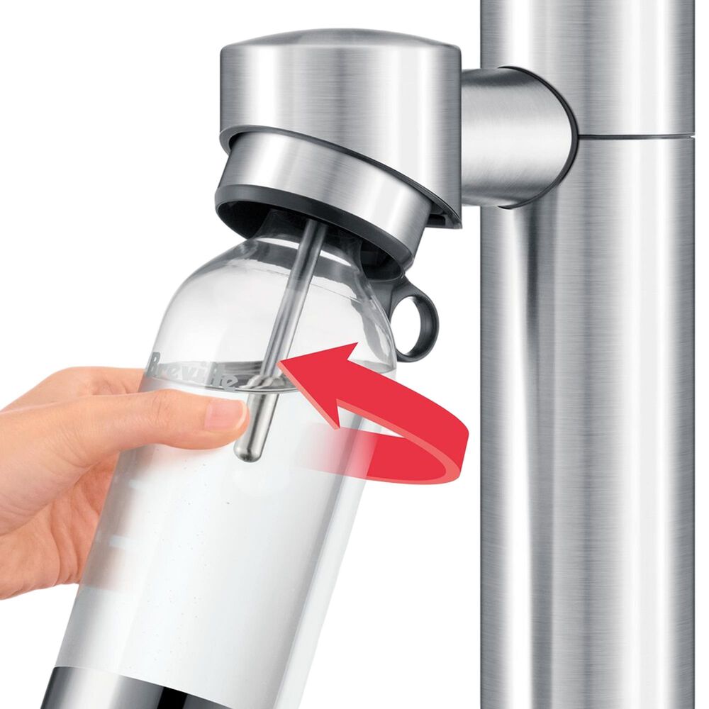 Keystone InFizz Aqua 1-Liter Sparkling Water Carbonation Machine with CO2 Canister in Brushed Stainless Steel, , large