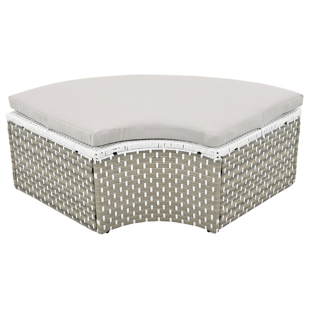 HOMLUX Patio Furniture Round Outdoor Sectional Sofa Set in Grey, , large
