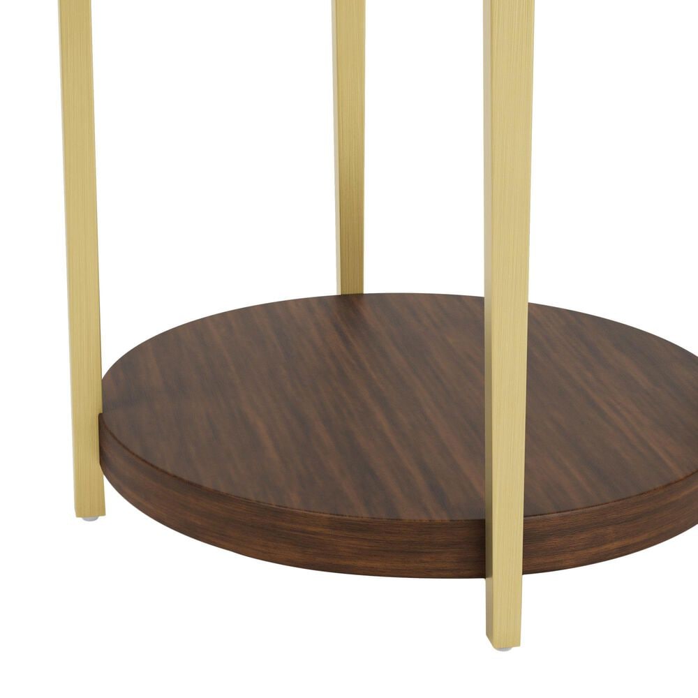 Riverside Furniture Emery Oval End Table in Smoked Cherry and Bronze, , large