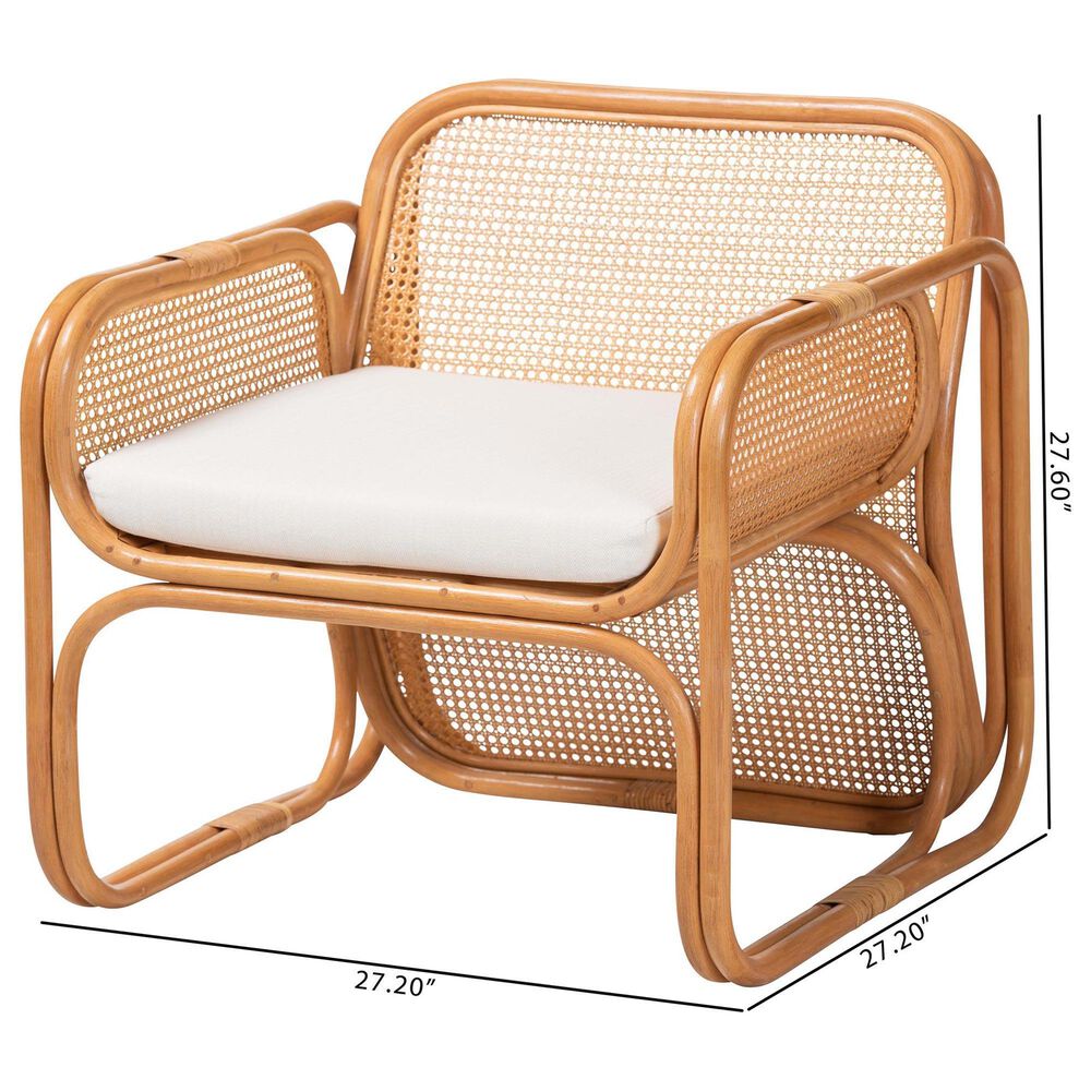 Baxton Studio Cambridge Rattan Arm Chair in Neutral, , large