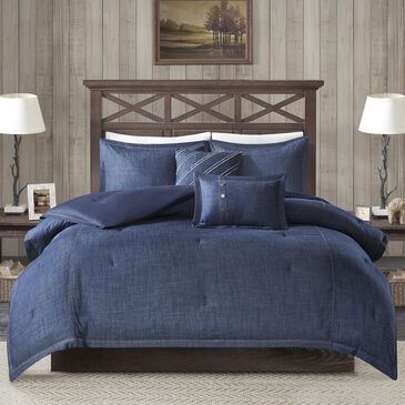 Hampton Park Perry 5-Piece Queen Comforter Set in Blue, , large