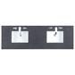 James Martin Vanities Marcello 72" Double Bathroom Vanity in Chestnut with 3 cm Charcoal Soapstone Quartz Top and Rectangular Sinks, , large