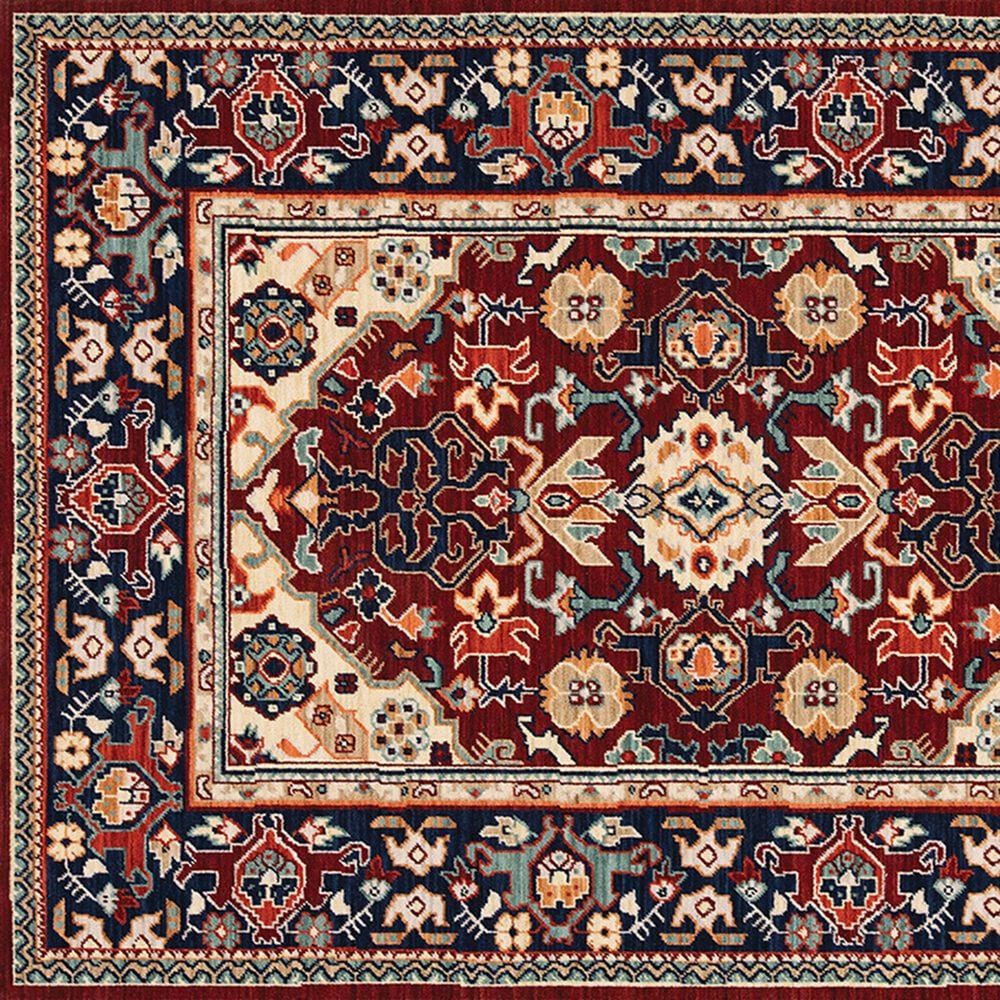 Oriental Weavers Lilihan Oriental 2062R 2&#39; x 6&#39; Red and Blue Scatter Rug, , large