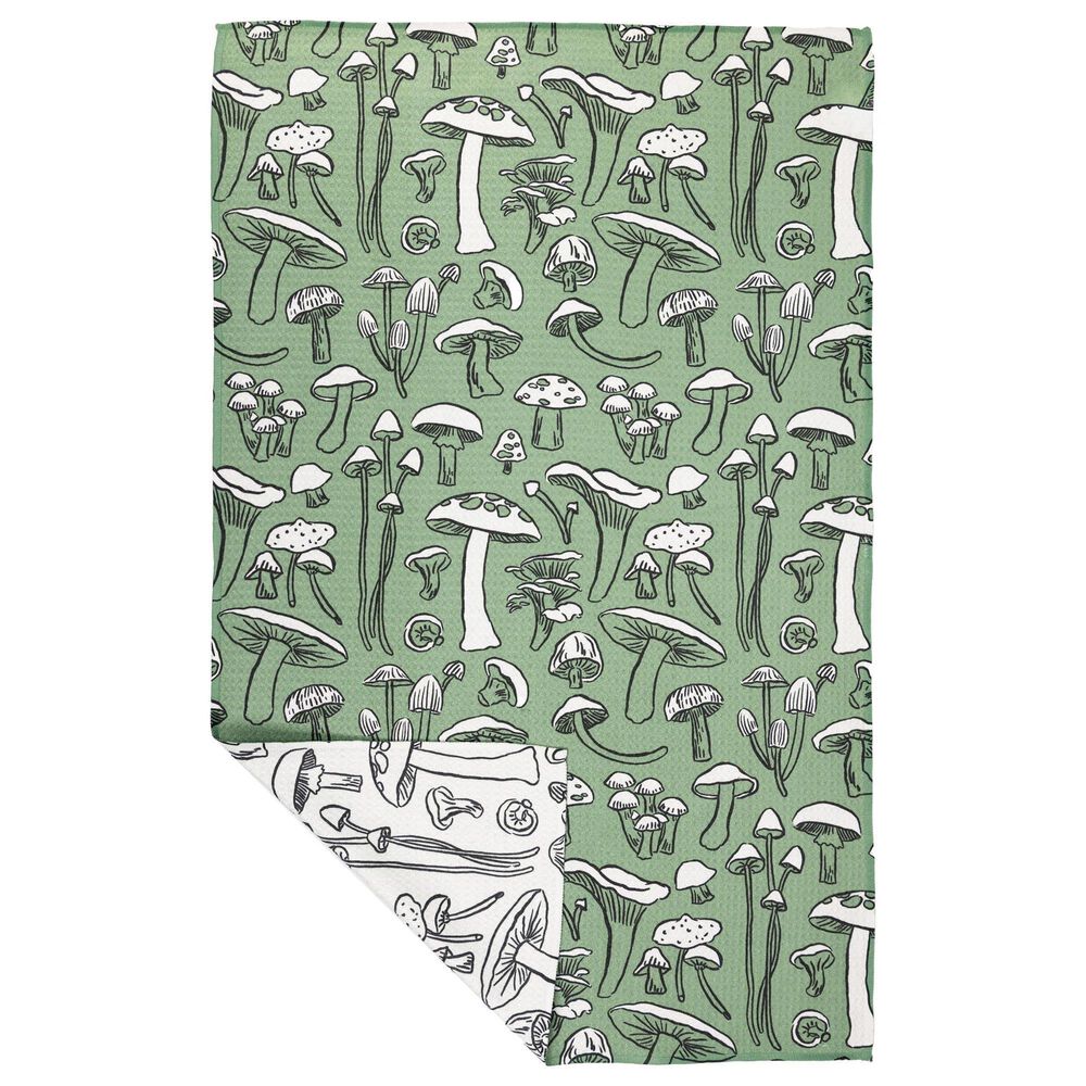 MuKitchen Vibe Dish Towel in Mushroom Medley and White, , large