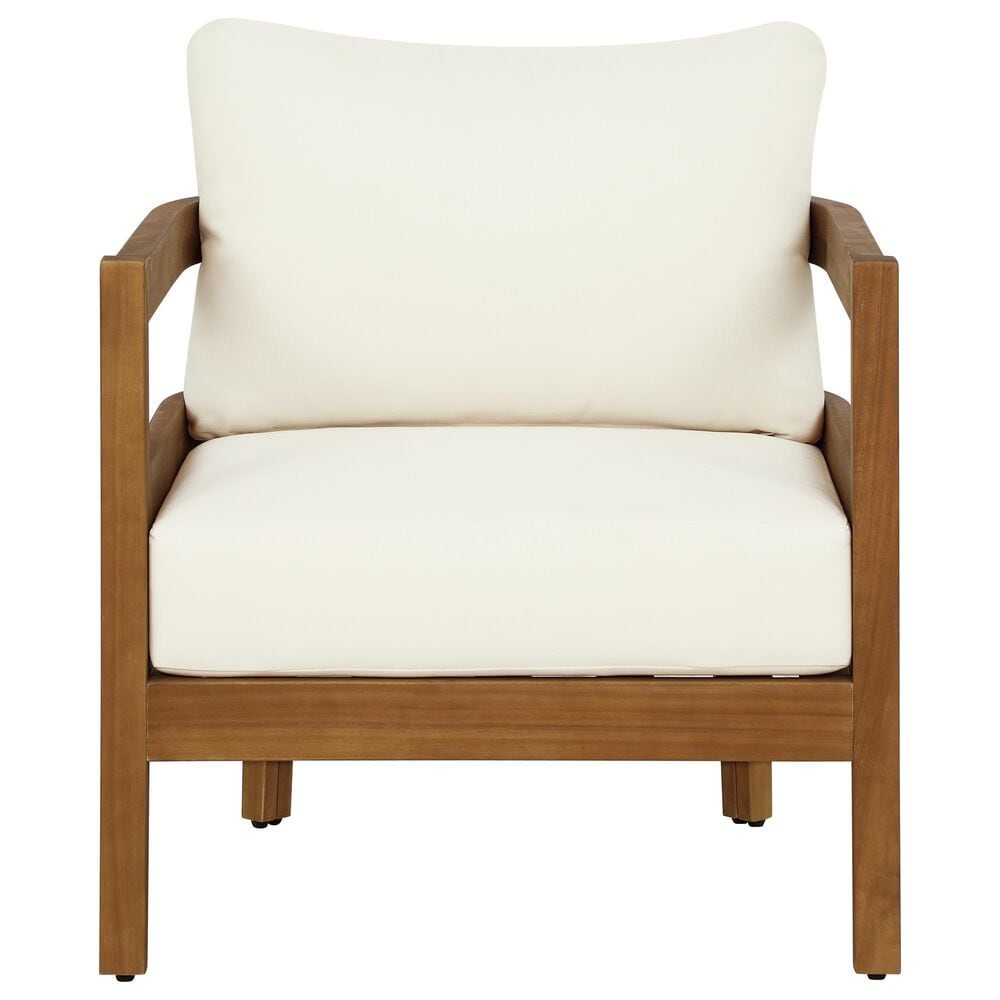 Linon Home Decor Breton Patio Arm Chair in Beige, , large