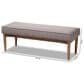 Baxton Studio Arvid Dining Bench with Gray Cushion in Walnut Brown, , large
