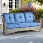 HOMLUX Outdoor Wicker Conversation Sofa in Diamond Blue, , large
