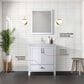 Lexora Home Jacques 30" Single Bathroom Vanity in White with 2 cm White Carrara Marble Top and Rectangular Sink, , large