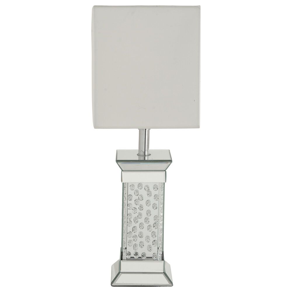 Maple and Jade Glam Table Lamp with Square Shade in Silver, , large