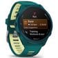 Garmin Forerunner 170 Music Smartwatch 42mm Teal Green Case with Teal Green and Citron Silicone Band, , large