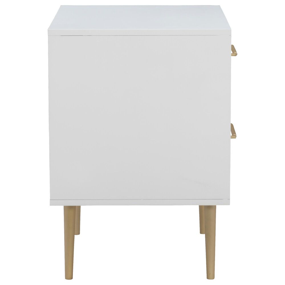 Linon Home Decor Gloria 2-Drawer Nightstand in White and Gold, , large