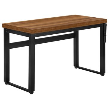 Monarch Specialties Adjustable Height Computer Desk in Walnut and Black, , large