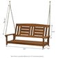 HOMLUX 2-Person Hanging Porch Swing Wood Bench with Hanging Chains, Curved Back in Teak Oil, , large