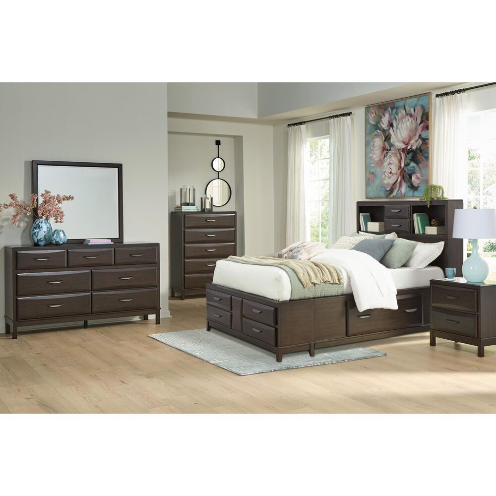 Ashley Vanmore Rectangular Mirror in Dark Brown, , large