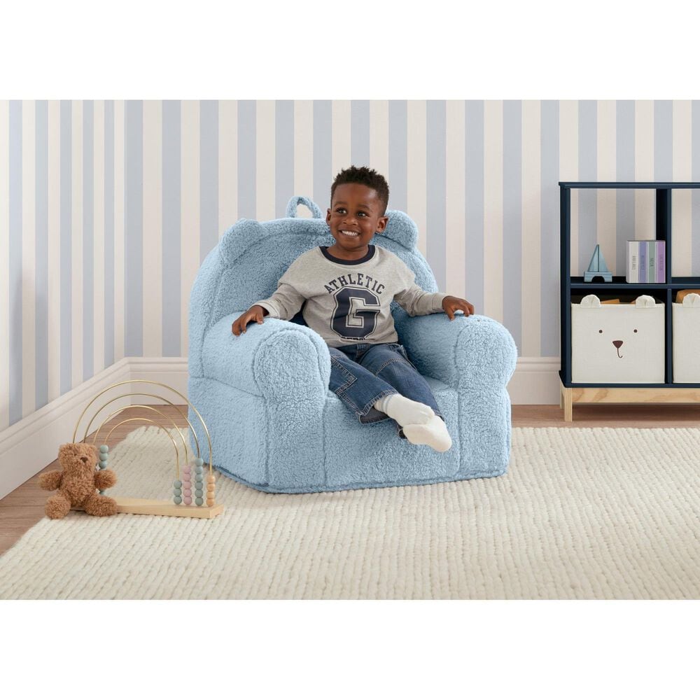 Delta Children Sherpa Bear Chair in Powder Blue, , large