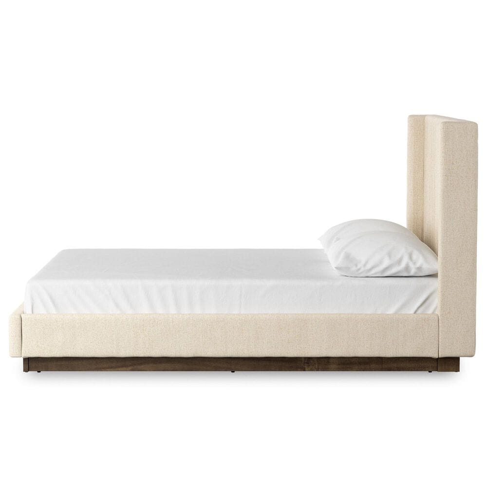 Four Hands Montgomery Queen Wingback Platform Bed in Thames Cream, , large