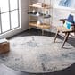 Safavieh Dream DRM422F 6"7" Round Grey and Blue Area Rug, , large