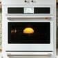 Cafe 30"" Built-In Convection Single Wall Oven with Brushed Bronze Handle in Matte White, , large