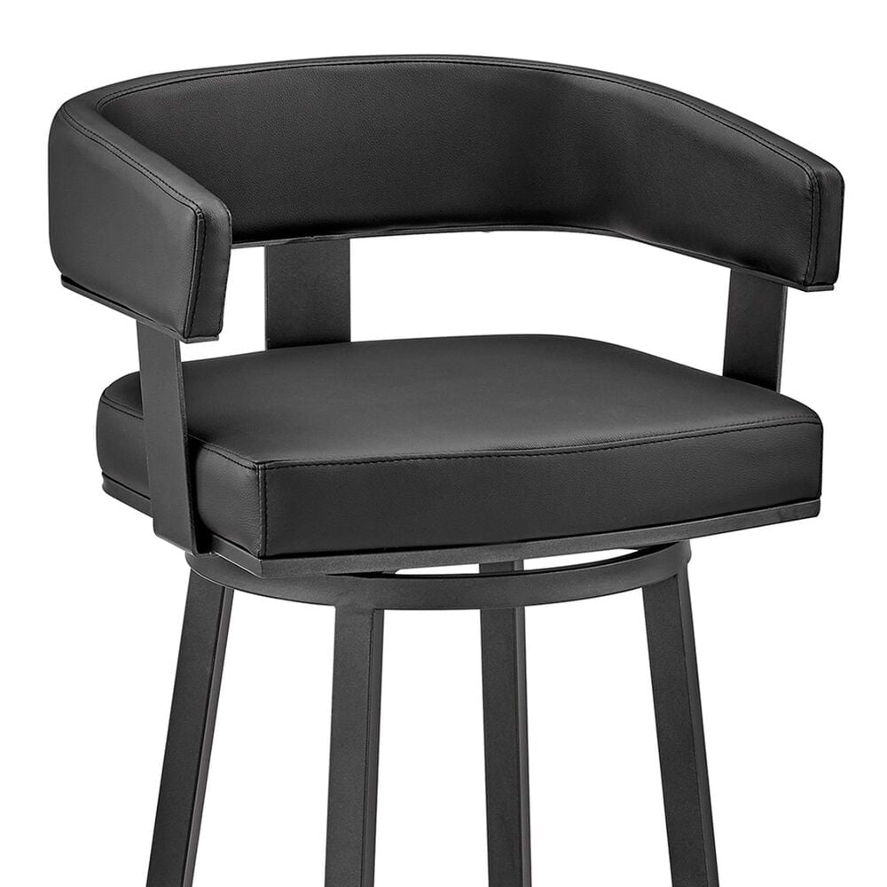 Armen Living Lorin 26" Swivel Counter Stool in Black, , large