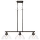 Golden Lighting Duncan 3-Light Pendant with Clear Shade in Rubbed Bronze, , large