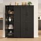 GARVEE 60" Kitchen Pantry Cabinet in Black, , large