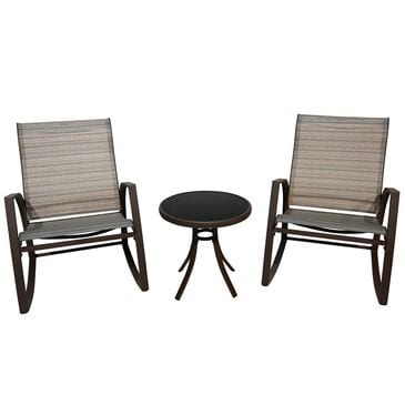 Global Note Collections Park Ridge 3-Piece Rocking Chat Set in Brown, , large