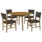 Armen Living 5-Piece Round Dining Set in Walnut, , large