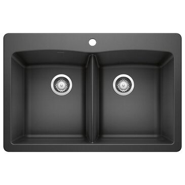 Blanco Diamond 33" Equal Double Dual Mount Kitchen Sink in Anthracite, , large