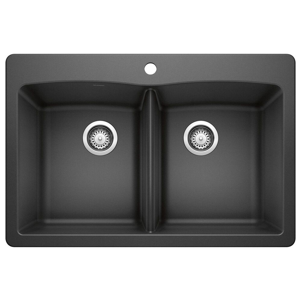 Blanco Diamond 33" Equal Double Dual Mount Kitchen Sink in Anthracite, , large