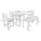 Hearth and Haven 6-Piece Patio Dining Set with Table, Bench and Chairs in Natural, , large