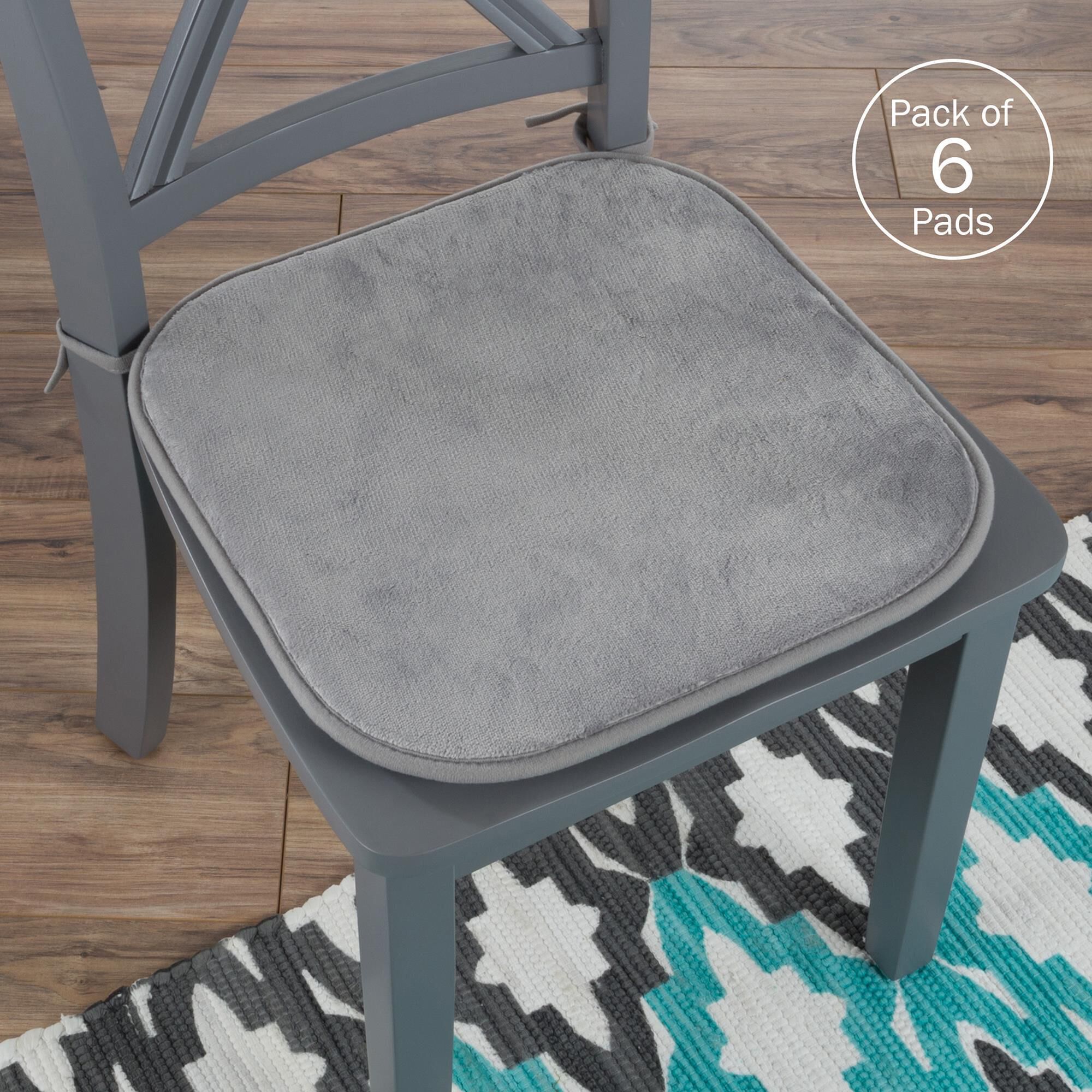 Timberlake Plush Chair Cushion in Gray Set of 6 NFM