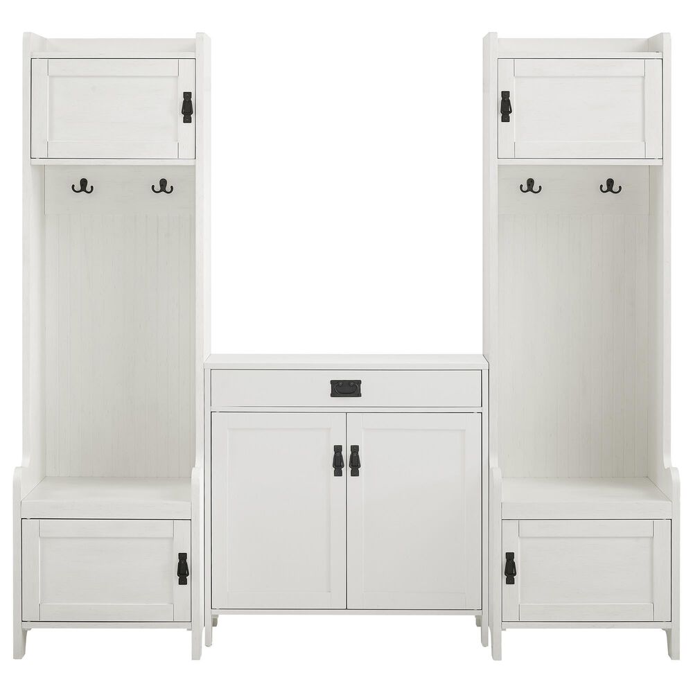 Crosley Furniture Fremont 3Piece Entryway Set in Distressed White