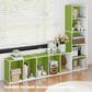 HOMLUX 5-Tier Reversible Bookshelf with Decorative Open Shelves in White and Green, , large