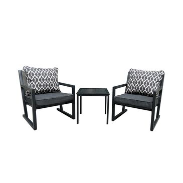 Home Creations Oasis 3-Piece Chat Set in Dark Gray, , large