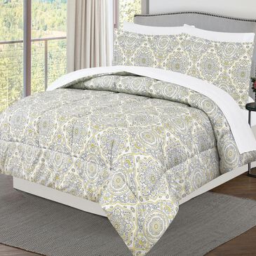 Trade Linker 7-Piece Queen Bed in a Bag Comforter Set in Yellow Medallion, , large
