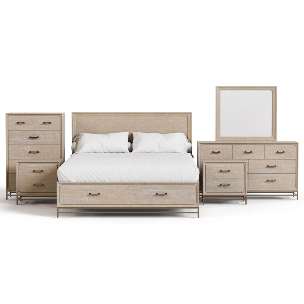 Furniture of America Sandnes 6-Piece Queen Bedroom Set in Light Oak, , large
