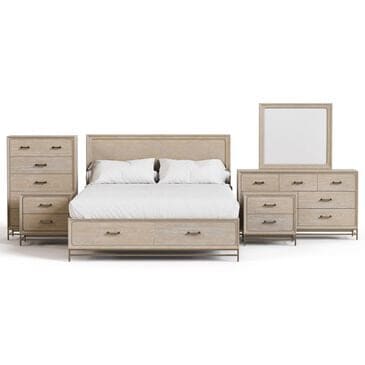 Furniture of America Sandnes 6-Piece Queen Bedroom Set in Light Oak, , large
